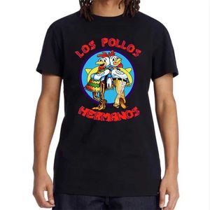 Heren T-shirts XIN YI Heren Hoge Kwaliteit T-shirt100% katoen Slechte LOS POLLOS Kip Brothers Gedrukt Casual Grappige T-shirt Mannelijke tee Shirts
