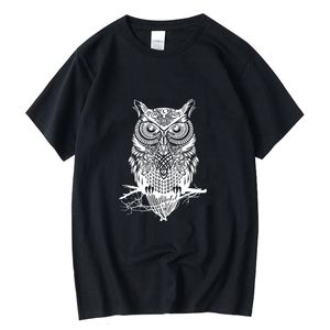 T-shirts pour hommes XINYI Kaus Pria 100 Katun Kasual Lucu Leher o Longgar Musim Panas Gambar Cetak Burung Hantu untuk Lengan Pendek Atasan 230517