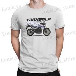 Camisetas para hombres XL750 Transalp Men T Shirt Motorcycles Funny Ts Short Slve Round Camise Camiseta Pure Cotton 6xl T240411