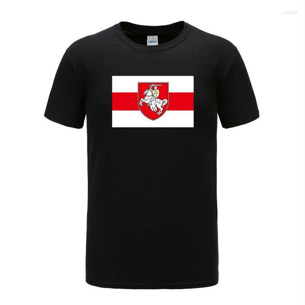 T-shirts pour hommes xvggdg drapeau 3x5ft belaruss chevalier blanc pagonya 60x90cm bannière