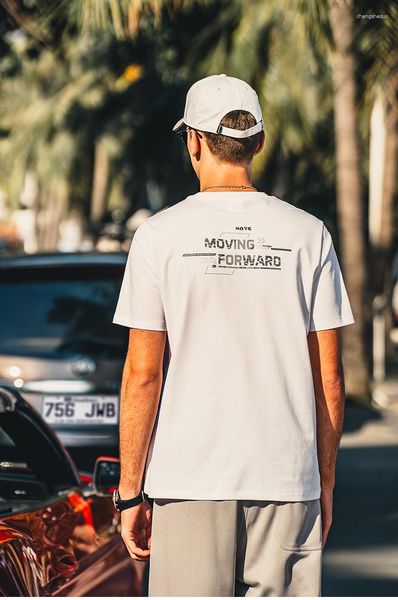 Camisetas para hombre Y0985 2023, camiseta de manga corta de algodón mercerizado con amoníaco líquido de 60 hilos con estampado de letras americanas de verano para hombres