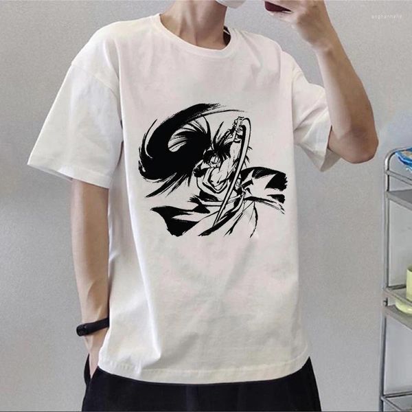 Camisetas para hombres Y2K Patrón de anime Men de buena calidad Camisa vintage Hip Hop Tshirt Cotton Summer Summer Retro manga corta Tees Ropa Hombre