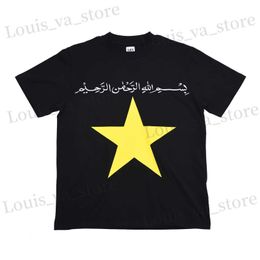 T-shirts masculins y2k cinq étoiles pointues imprimées t-shirts surdimensionnés courts slved tops 2023 Nouveau harajuku hip hop mode décontracté tout le match t240419