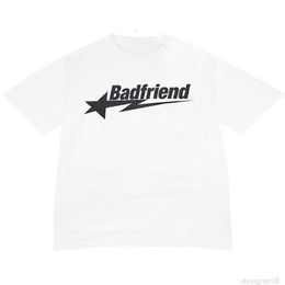 Mannen T-shirts Y2K Hip Hop Brief Gedrukte T-shirt Badfriend Oversized Tops Vintage Harajuku Casual Alle Match Losse Streetwear 230609