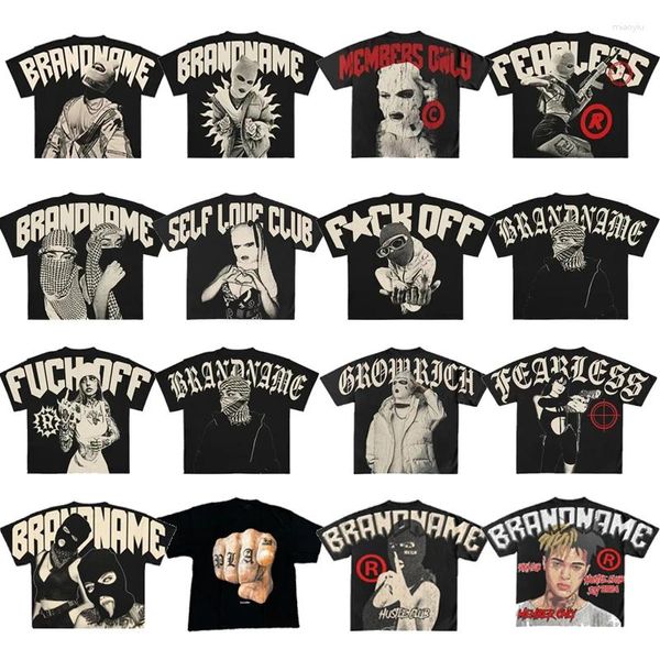 T-shirts pour hommes Y2K Hip Hop Chemise Femmes Vêtements Harajuku Surdimensionné Gothique Streetwear Mode Hommes Punk Casual Coton Lâche Tee