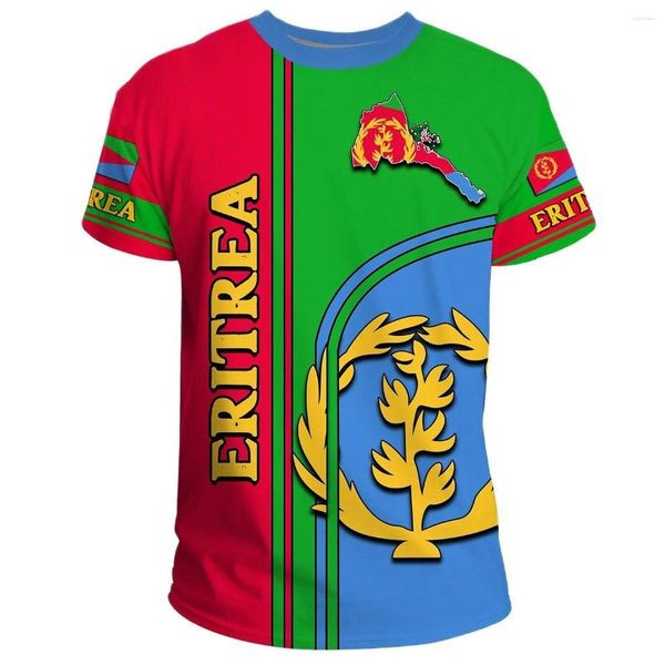 Camisetas para hombre Y2K, camiseta para hombre/mujer, África, país, Eritrea, León, estampado D colorido, informal, divertida, ropa de calle de manga corta