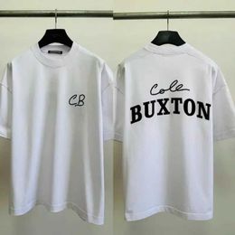 Camisetas para hombres Y2K Nueva camiseta de gran tamaño de Cole Baxton con parche con eslogan con letras bordado Top de manga corta para mujer Camiseta CB de gran tamaño J240316