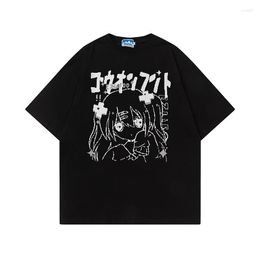 T-shirts pour hommes Y2K T-shirts imprimés noir blanc chemise ample été Harajuku Hip Hop Streetwear t-shirt surdimensionné hommes t-shirt hauts