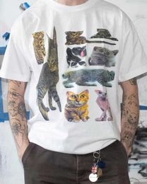 T-shirts masculins Y2K Retro Culture Cartoon Animal Art T-shirt décontracté Tops Mens esthétique Niche lâche Pure Coton Pure Coton Tops 2024 Q240517
