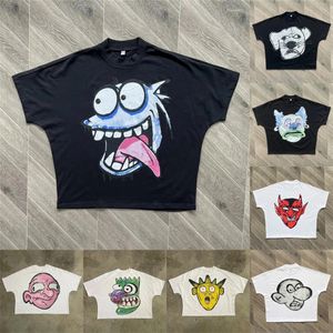 T-shirts pour hommes Y2K chemise gothique Punk court Harajuku Hip Hop imprimé col rond coton surdimensionné t-shirt gothique à manches courtes hauts