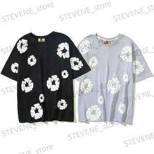 T-shirts hommes Y2K Strtwear Full Kapok Mousse Imprimer Coton T-shirt d'été pour hommes et femmes T-shirt Slve court Ropa Hombre Oversize Top Ts T240328