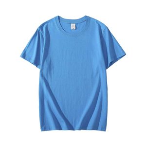 T-shirts masculins y2k été 100% coton pur t-shirt homme bleu clair sélection de haute qualité 23 couleurs pour hommes à manches courtes nouvelles top s-5xll2403