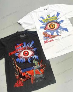Camisetas para hombres Y2K T Shirt Hip Hop Globo ocular Impresión gráfica Cuello redondo Algodón Camiseta de gran tamaño Hombres Mujeres Harajuku Goth Tops de manga corta Ropa T240117