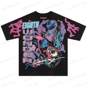 T-shirts voor heren Y2k T-shirt Streetwear Harajuku Hip Hop Cyberpunk Grafische print Oversized T-shirts Mannen Dames New Rock Gothic Korte mouwen Tops T240126