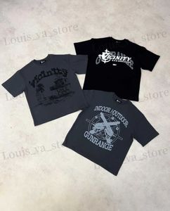 T-shirts masculins Y2K T-shirt Strtwear Hip Hop Lettre graphique Imprimé Graphique T-shirt Men Femmes New Harajuku Fashion Gothique Gothique Short Tops T240411