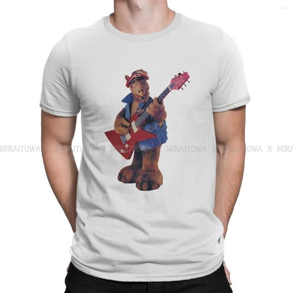 Camisetas para hombre YEAH Guitar Man's TShirt ALF The Animated Series Crewneck Tops Camisa de tela Humor Regalos de cumpleaños de alta calidad