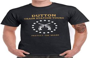 Camisetas para hombres Camisas amarillas para hombres Dutton Train Station Tours Rip Graphic Tees Camiseta vintage Manga corta Cuello redondo Camisetas de algodón 2802722