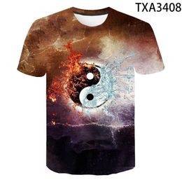 T-shirts hommes Yin Yang 3D Tshirt Hommes Noir Vintage T-shirt Graphique T-shirt Hip Hop Tee Cool Casual Vêtements Pour Hommes Été Stre246y