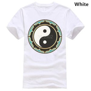 Heren t shirts yin yang lotus shirt top Chinees symbool meditatie zen spiritueel welzijn