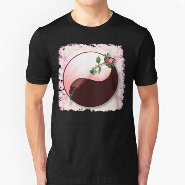 Camisetas para hombre Yin Yang Red Rose Camiseta de manga corta Summer Men Streetswear Shirt Flower Wedding Florist Garden