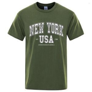 Camisetas para hombres York USA est 1788 Ciudad de la calle Camiseta gráfica Camiseta Hombres Capelas Casuales Summer Sume Fold Cool Algodón Camisa de gran tamaño