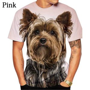 Heren t-shirts Yorkshire terrier anime kleding 3d print man dames t-shirt harajuku korte mouw o-neck casual fun t-shirt 022223H