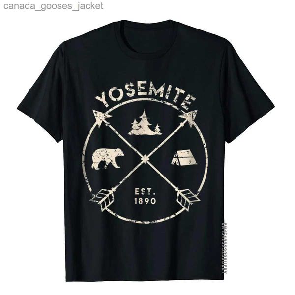 T-shirts pour hommes Yosemite Park Chemise Camping California Cadeau Tops T-shirts Marque Personnalisé Coton Hommes T-shirt Design L231208