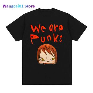 Heren t-shirts yoshitomo nara we zijn punks kawaii schattige anime t-shirt cotton heren thirt nieuwe tee t-shirt dames tops 0228H23