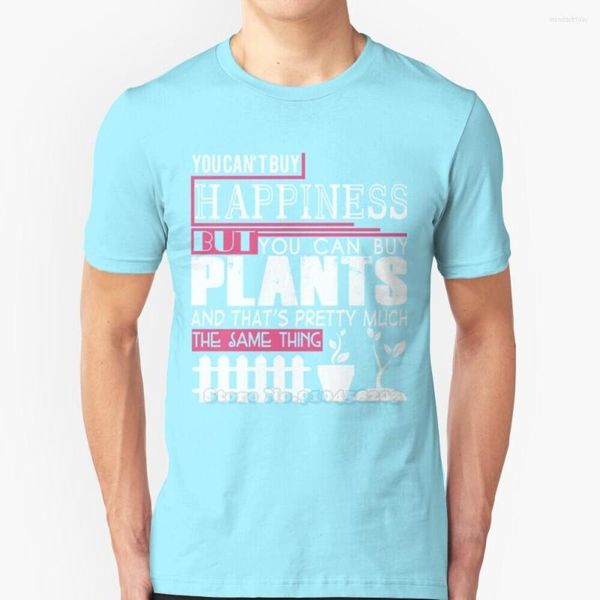 Camisetas para hombre que no puedes comprar la felicidad, pero sí plantas, camiseta de manga corta, ropa de calle Harajuku, camiseta de alta calidad de verano