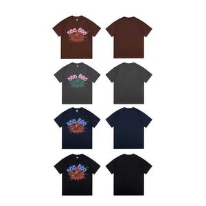 T-shirts pour hommes Young Thug Sp5der Spider Web Mousse T-shirt imprimé American Hip Hop High Street Lâche Hommes et Femmes Manches courtes