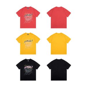 T-shirts pour hommes Young Thug Sp5der Spider Web Mousse T-shirt imprimé Hip Hop American Loose Hommes et Femmes Manches courtes