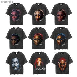 Camisetas para hombres Young Thug Thugger Graphic Retro Washed T Shirt Men's Rapper Hip Hop Punk T-shirt Hombres Mujeres Gothic Oversized T Shirts Streetwear T230720