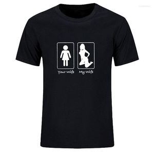 T-shirts pour hommes votre femme ma lettre de dessin animé imprimer hommes T-Shirt été drôle mari cadeau présent à manches courtes T-shirt hauts pour homme