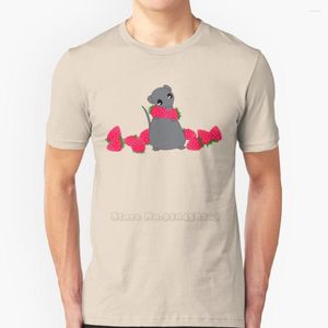 Heren t shirts yuki en aardbeien zomer mooie ontwerp hiphop t-shirt tops ratten muis fruit mand