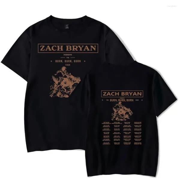 T-shirts pour hommes Zach Bryan The Burn Tour T-shirt imprimé unisexe mode Style décontracté vêtements de rue à manches courtes