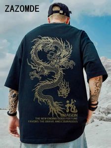 T-shirts pour hommes Zazomde chinois loong t-shirt d'été coton homme imprimé court t-shirt hip hop masque de plage de plage