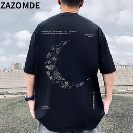 T-shirts pour hommes ZAZOMDE Hommes Hip Hop Streetwear T-Shirt Lune Graphique T-shirt Harajuku Coton T-shirt Décontracté À Manches Courtes Tops T-shirts Vêtements D'été 230414