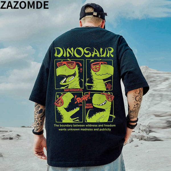 T-shirts pour hommes ZAZOMDE New Summer Fashion Oversize T-shirt à manches courtes pour hommes Loose Funny Dinosaur Anime Print T-shirt unisexe pour hommes Couples Top J230509
