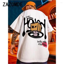 T-shirts pour hommes zazomde sac en papier man man tshirt femmes hommes coton d'été high quanlity harajuku o-cou tops unisex streetwear oversize