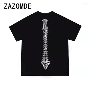 T-shirts pour hommes ZAZOMDE2024 260G Chemise Hommes Vintage T-shirts classiques Amérique du Nord Backbone Imprimer Hip Hop Street Coton Tops surdimensionnés