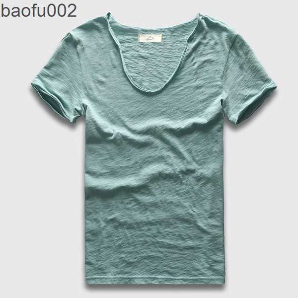Camisetas para hombres Zecmos Brand Men T-Shirt Plain Hip Hop Fashion Casual V Neck T Shirt Best Seller para hombres de manga corta para hombre Top Tees W0322