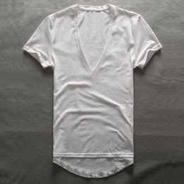 T-shirts pour hommes Zecmos T-shirt à col en V profond pour hommes T-shirts à col en V pour hommes Mode Compression Top T-shirts Homme Cadeaux de fête des pères 230606