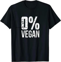 T-shirts masculins zéro pour cent végétalien drôle barbecue carnivore viande mangeur t-shirt t-shirts t-shirts pour hommes imprimer les chemises surdimensionnées Cosie Cotton T240425