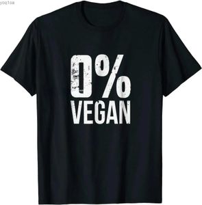 T-shirts voor heren nul procent veganist grappige bbq carnivore vlees eter t-shirt top t-shirts voor mannen printt tops shirts humor kledingl2403