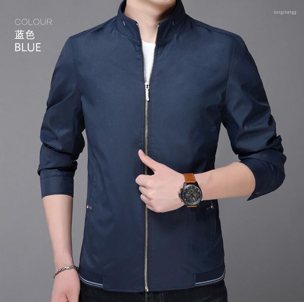 T-shirts pour hommes Zng Spring Bomber Veste d￩contract￩e solide HOMMES AUTUMNE Vestes pour hommes Mandarin Mandarin pour hommes pour manteaux masculins