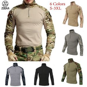 T-shirts pour hommes ZOGAA loup guerriers armée Camouflage tactique T-Shirt hommes à manches longues chasse en plein air T-Shirt 221130