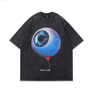 T-shirts voor heren Zongchi Clothing Club China-chic High Street Fashion Brand T-shirt met korte mouwen Heren Ins Los katoen Ronde hals Paar Oversized print