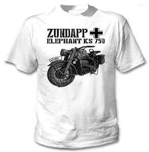 Heren t Shirts Zundapp Elephant KS 750 Duitsland WWII - Wit 2023 Zomermerk Volwassenen Casual T -shirt Fitness T -shirts