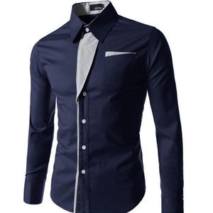 Heren T -streep Slim Fit Button Down Shirt Down Shirt Single Breasted Business Long Sleeve Sociale shirts en blouses voor mannenkleding