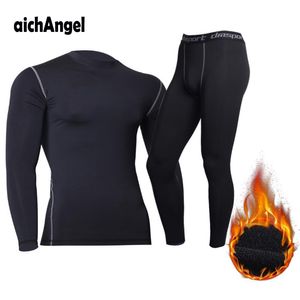 Men's tactical fleece thermal underwear sweat quick drying thermo underwear mens breathable elasticity Long Johns tops pants set